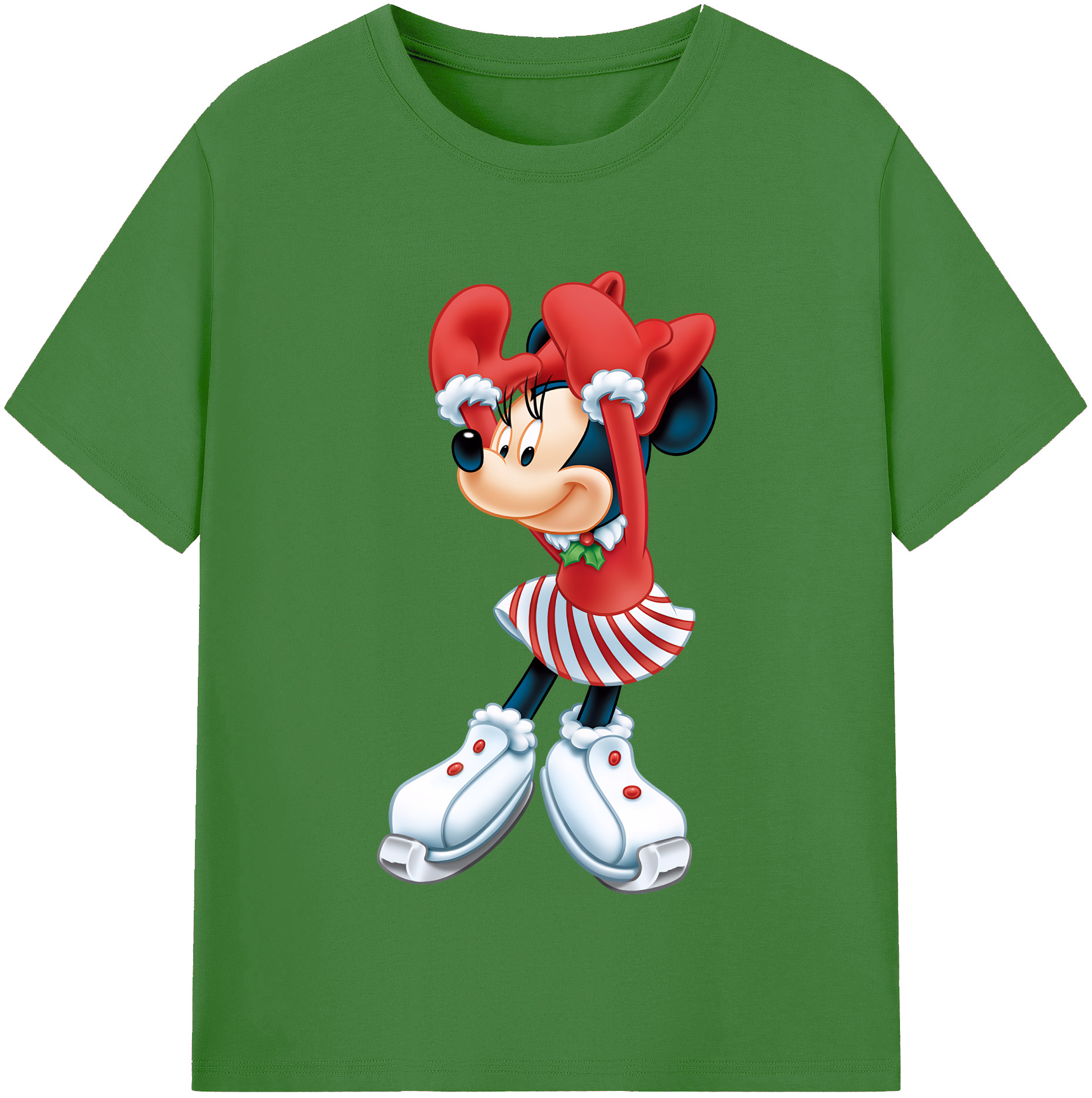 （画像用） ミッキーマウス Mickey Mouse レディースカジュアルプリントTシャツ（綿100％）